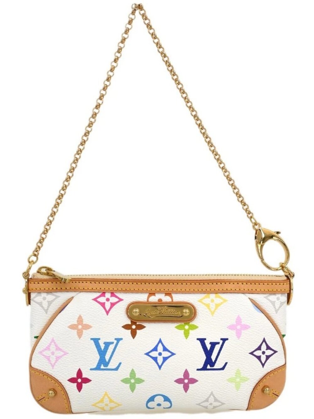 Louis Vuitton White Multicolor Pochette Milla